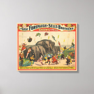 Toile Affiche De Cirque D'acrobates Qui Sautillent Sur L