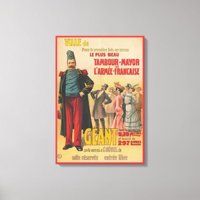 Toile Affiche De Cirque De Foule Admirant Un Soldat Fran (Recto)