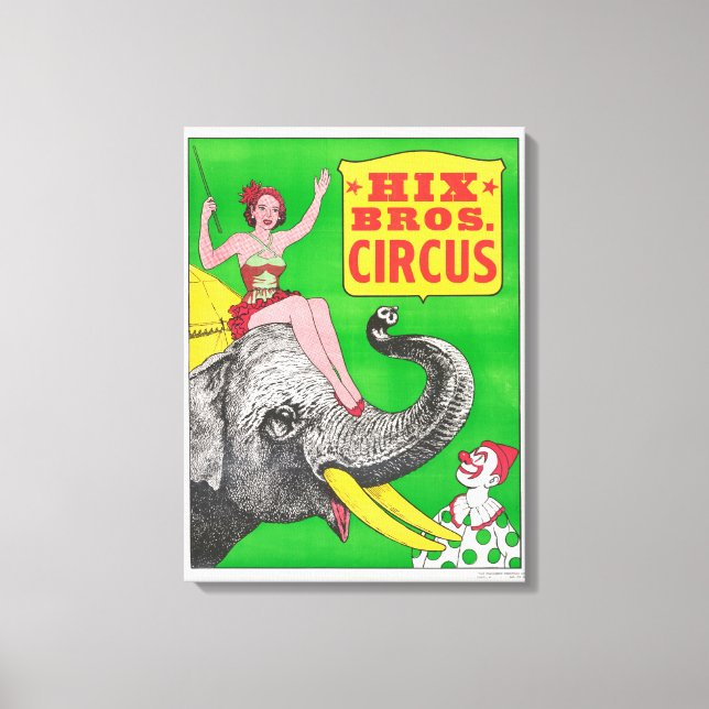 Toile Affiche De Cirque Montrant Une Femme Et Un Éléphan (Recto)