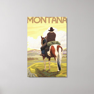 Toile Affiche de cowboy et de voyage de