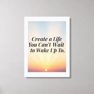Toile Affiche de devis Inspirational Sunrise - "Créer un