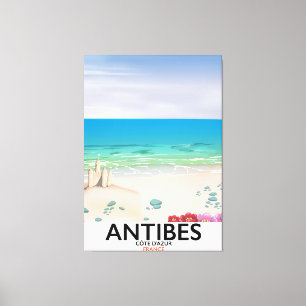 Toile Affiche de plage d'Antibes France