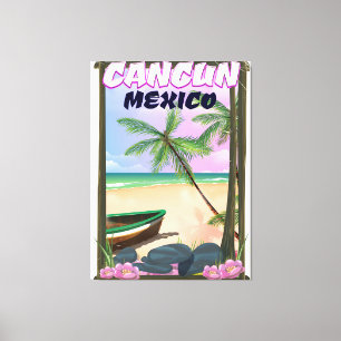 Toile Affiche de plage de Cancun au Mexique.