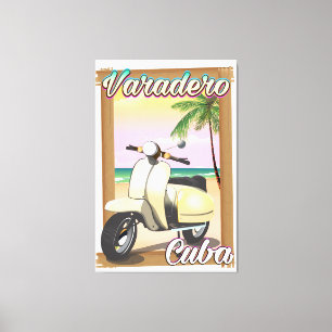 Toile Affiche de scooter vintage cubain de Varadero