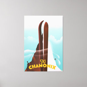 Toile Affiche de ski Chamonix-Mont-Blanc
