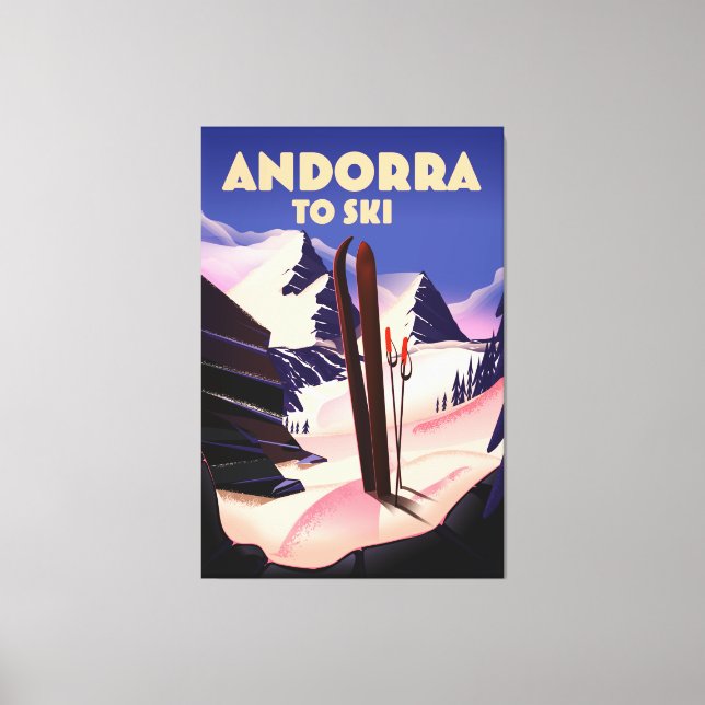 Toile affiche de ski d'Andorre. (Recto)