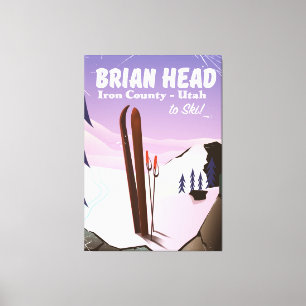 Toile Affiche de ski de Brian Head, comté d'Iron Utah, É