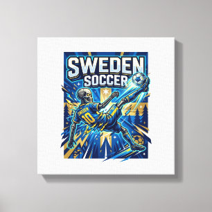 Toile Affiche de style squelette de football de Suède Na