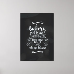 Toile Affiche de tableau craie de boulangerie de style v