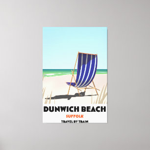 Toile Affiche de train vintage de la plage de Dunwch Suf