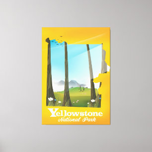 Toile Affiche de vacances du parc national Yellowstone.
