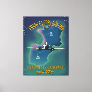 Toile Affiche de vacances France en Espagne