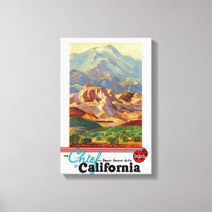 Toile Affiche de Vintage voyage restaurée en Californie