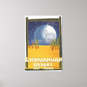 Toile Affiche de voyage de dessin animé du désert de Chi