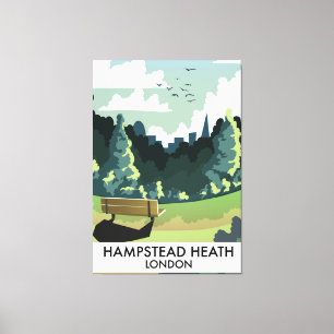 Toile Affiche de voyage de Hampstead Heath à Londres.