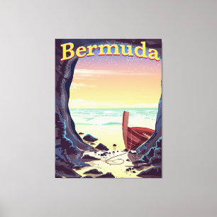 Toile Affiche de voyage de la grotte des pirates des Ber