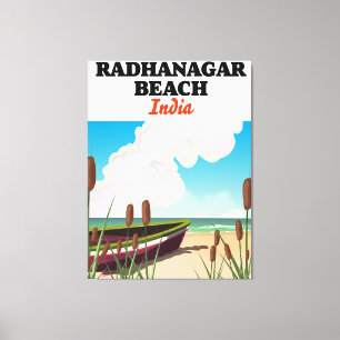 Toile Affiche de voyage de la plage de Radhanagar en Ind
