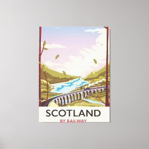 Toile Affiche de voyage de locomotive vintage d'Écosse