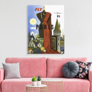 Toile Affiche de voyage de mode surréaliste Vintage Fly 