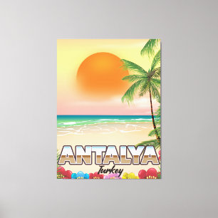 Toile Affiche de voyage de plage d'Antalya Turquie