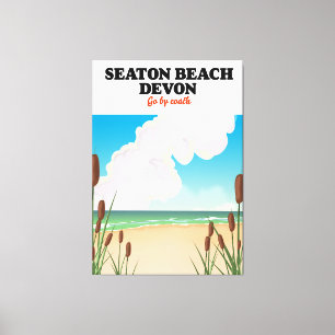 Toile Affiche de voyage de Seaton Beach Dorset