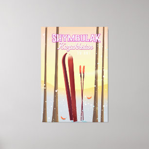 Toile Affiche de voyage de ski Shymbulak Kazakhstan