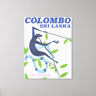 Toile Affiche de voyage de style vintage Colombo Sri Lan
