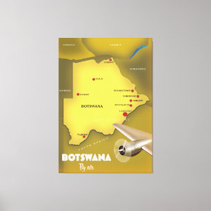 Toile affiche de voyage de style vintage du Botswana.