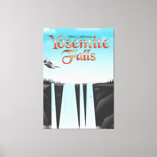 Toile Affiche de voyage de Yosemite Falls en Californie (Recto)