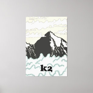 Toile Affiche de voyage en montagne K2