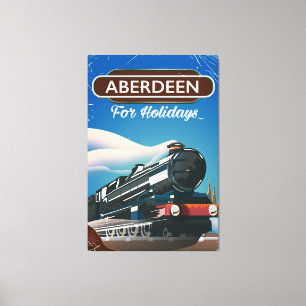 Toile Affiche de voyage en train vintage Aberdeen Écosse