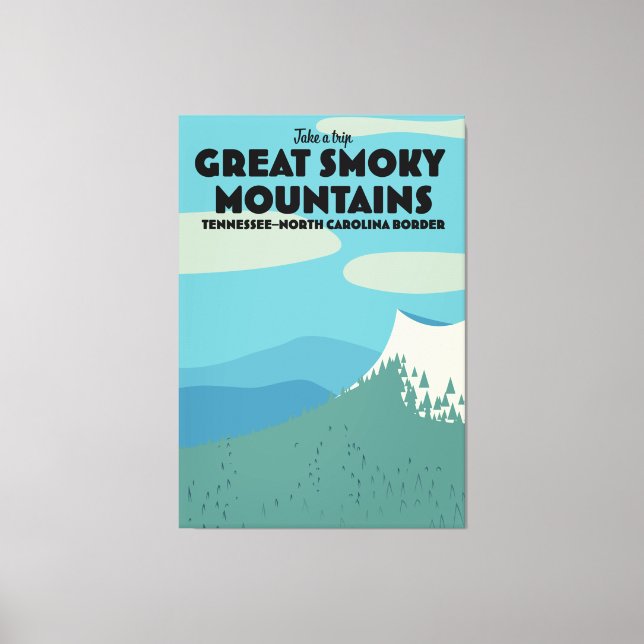 Toile Affiche de voyage Great Smoky Mountains. (Recto)