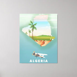 Toile Affiche de voyage illustrée de l'Algérie.