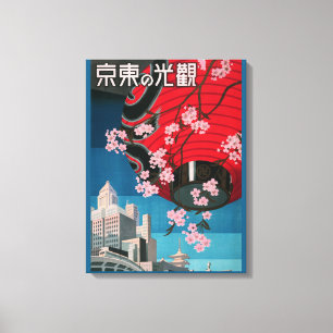 Toile Affiche de voyage japonaise vintage Tokyo Japon