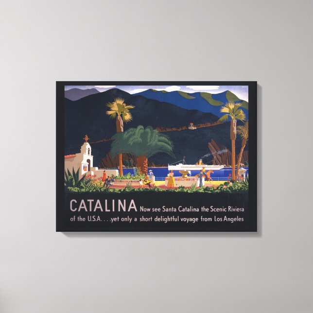 Toile Affiche de voyage - Père Noël Catalina Island, Cal (Recto)