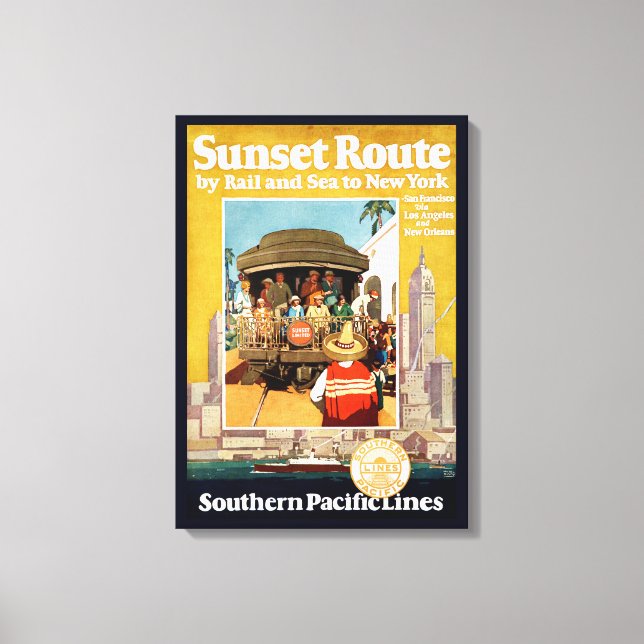 Toile Affiche De Voyage Pour La Route Du Coucher De Sole (Recto)