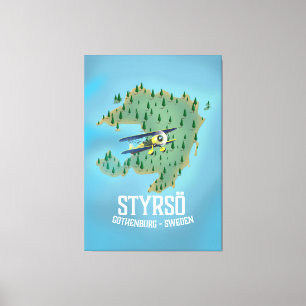 Toile Affiche de voyage Styrsö, Suède.