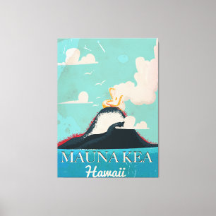 Toile affiche de voyage sur le volcan Muna kea vintage H