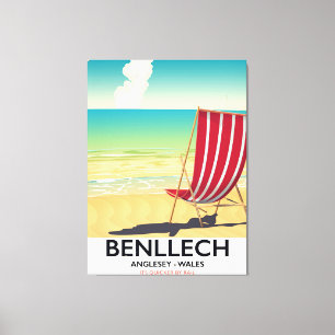 Toile Affiche de voyage vintage Benllech, Anglesey Wales