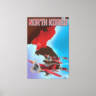 Toile Affiche de voyage vintage de Corée du Nord.