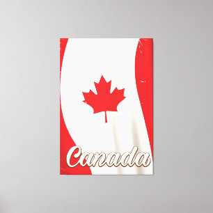 Toile Affiche de voyage vintage du drapeau du Canada