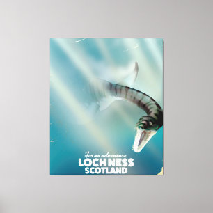 Toile Affiche de voyage vintage du monstre du Loch Ness