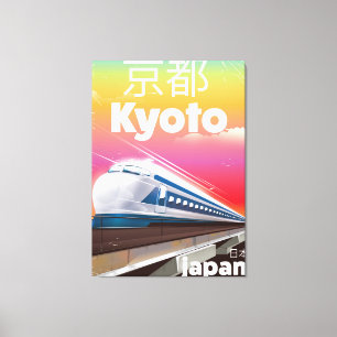 Toile affiche de voyage vintage du train à puce kyoto Ja