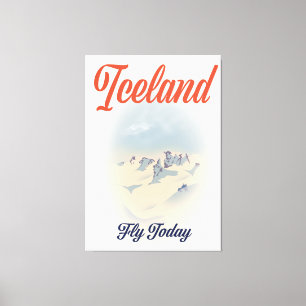 Toile Affiche de voyage vintage Islande "Fly Today"