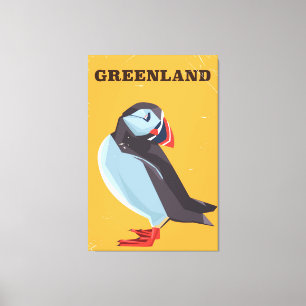 Toile Affiche de voyage vintage Macareux du Groenland