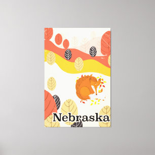 Toile Affiche de voyage vintage Nebraska Renard dormant