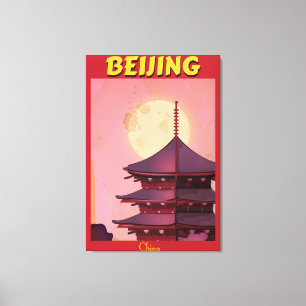 Toile Affiche de voyage vintage Pékin Chine