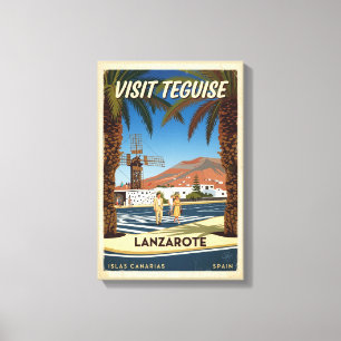 Toile Affiche de voyage vintage Teguise Lanzarote Espagn