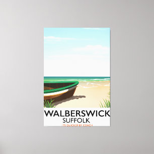 Toile affiche de voyage vintage walberswick suffolk