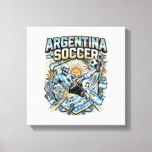 Toile Affiche des Nations de football squelette argentin